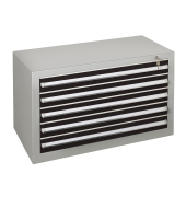 Schubladenschrank 36315 5 Sch&uuml;be 100 x 60 x 50 cm grau schwarz  abschlie&szlig;bar