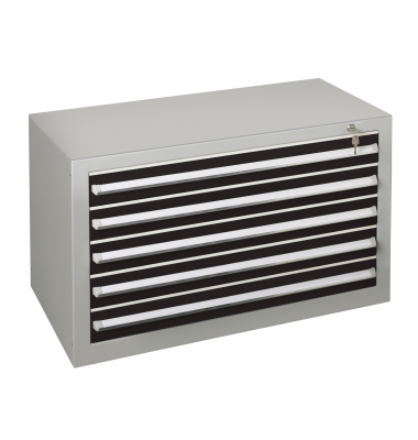Schubladenschrank 36315 5 Sch&uuml;be 100 x 60 x 50 cm grau schwarz  abschlie&szlig;bar