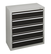 Schubladenblock 36316 110cm 5Schübe lgr/sw