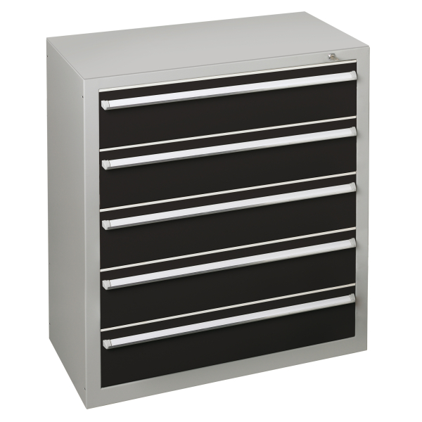 4058255113699 - Schubladenschrank 36316 5 Schübe 100 x 110 x 50 cm schwarz grau abschließbar 4058255113699 SCHULTE