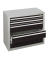 Schubladenschrank  36319 2/3 5 Sch&uuml;be 100 x 90 x 50 cm schwarz grau abschlie&szlig;bar