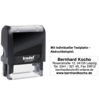 Stempel Printy mit Textplatte schwarz
