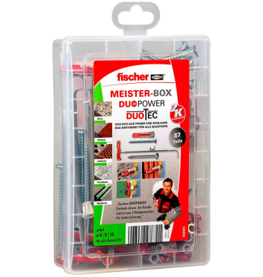 Meister-Box - DuoPowerDuoTec + S 2K Dübel- und Schrauben-Sortiment Ø 4,5568 mm 2030405560 mm