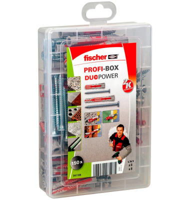 Profi-Box - DuoPower 2K Dübel- und Schrauben-Sortiment Ø 4,5568 mm 30405060657080 mm