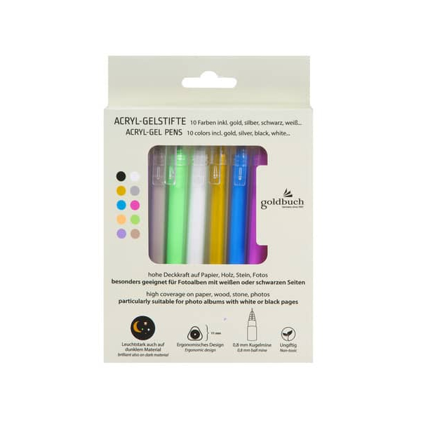 12 Stück Goldbuch Acrylmarker Gelstifte Etui 4009835101117 Goldbuch 10 Stück