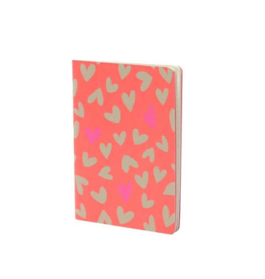 Notizbuch 18801587100, Neon , rot, A6, punktkariert, 18 Blatt / 36 Seiten