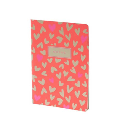 Notizbuch 18801587101, Neon , rot, A5, punktkariert, 18 Blatt / 36 Seiten