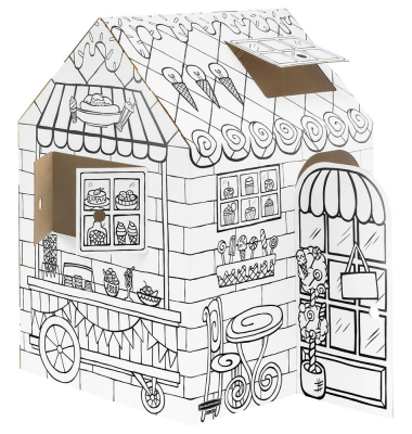 Ausmalbild weiß Spielhaus Candyshop-Restaurant
