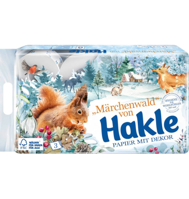 Toilettenpapier Märchenwald, frisch, 11530, 3-lagig, weiß, 