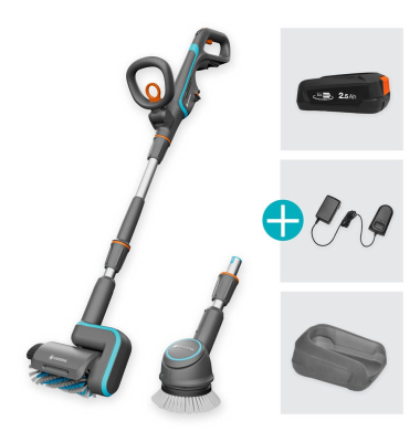 AquaBrush Universal 0418V P4A Ready-To-Use Set Akku-Terrassenreiniger-Set 18,0 V, mit 1 Akku