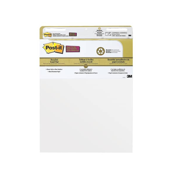 Post-it Flipchartblock Super Sticky Meeting Chart Table Top 559RP, 63,5x76,2cm, blanko, 90 g/m² 0051131996632 Post-it