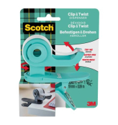 Klebebandabroller Clip & Twist C19-CLIP-TL, f&uuml;r Klebeb&auml;nder bis 19mm x 38m, t&uuml;rkis