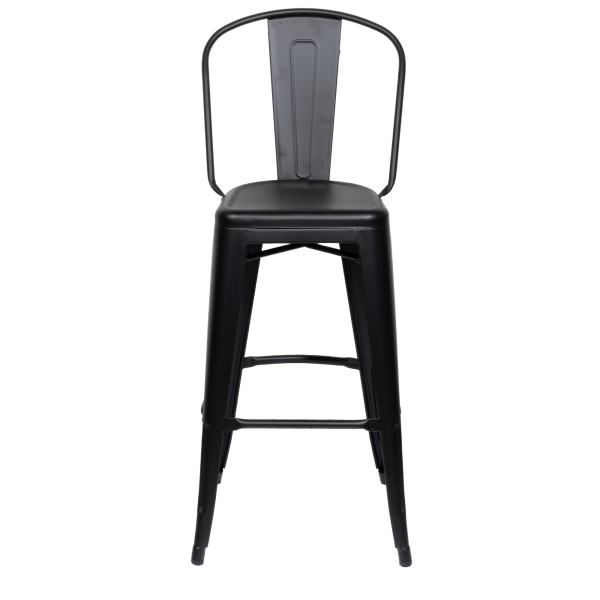 3660141962710 - Barhocker meet by Paperflow URBAN Rückenlehne stapelbar UV-behandelt perforierte Sitzfläche B 360 x H 365 x H 760 mm Stahl verzinkt schwarz schwarz 2 Stück