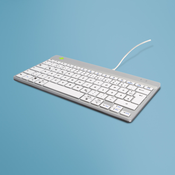 8719274491996 - R-Go Compact Break - keyboard - with integrated break indicator - QWERTZ - German - white Input Device - Tastaturen - Deutsch - Weiss