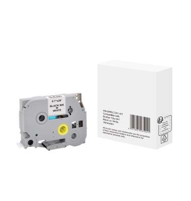 Schriftband WBBRRLT241WT, 18mm x 8m, schwarz/wei&szlig;, laminiert, kompatibel zu P-touch TZe-241