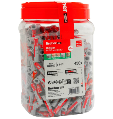 BigBox - DuoPower 8x40 Universaldübel-Sortiment Ø 8 mm x 40 mm