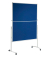 Moderationstafel, 120x150cm, Textil + Textil (beidseitig), pinnbar, klappbar, blau + blau