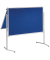 Moderationstafel, 120x150cm, Textil + Textil (beidseitig), pinnbar, klappbar, blau + blau