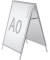 Kundenstopper public 6631008, A0, Din A0, mit Klapprahmen, wetterfest, silber