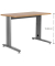 Schreibtisch Metal, manuell höhenverstellbar, 72-82cm (H), 120x60cm (BxT), rechteckig, eiche / grau