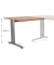 METAL Anstell- METAL Schreibtisch eichegrau rechteckig, T-Fuß-Gestell grau 100,0 x 60,0 cm