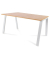 Schreibtisch Blanca, 72cm (H), 140x80cm (BxT), rechteckig, eiche / weiß