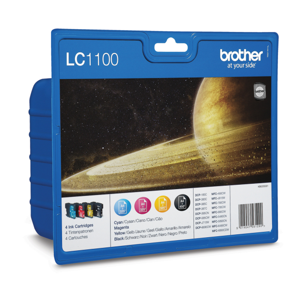 5014047561290 - Druckerpatrone LC1100VALBP (LC-1100) schwarz cyan magenta gelb ca 1x 450 3x 325 Seiten 5014047561290 4 Stück