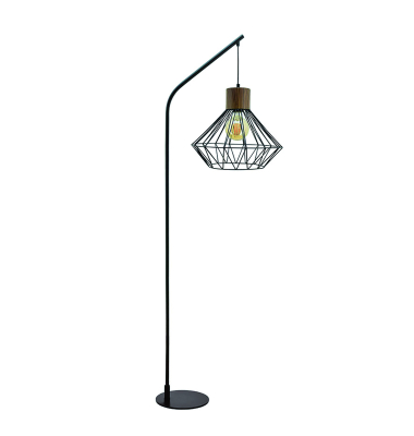 Stehlampe Sequoia 155504, schwarz/akazie, mit zerlegt