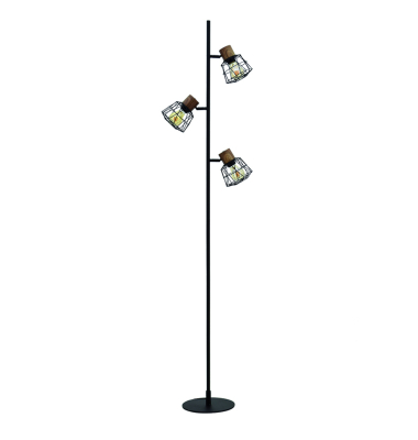 Stehlampe Happy 158772, schwarz/akazie, mit zerlegt