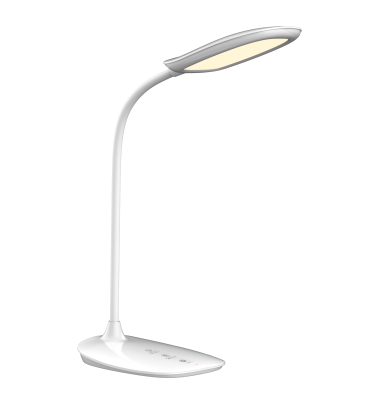 LED-Schreibtischlampe Leon, weiß, mit Standfuß, dimmbar