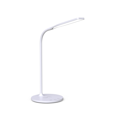 LED-Schreibtischlampe Irene, weiß, mit Standfuß, dimmbar