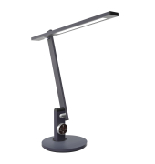 LED-Schreibtischlampe Bento, metallgrau, mit Standfuß, dimmbar