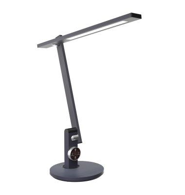 LED-Schreibtischlampe Bento, metallgrau, mit Standfuß, dimmbar