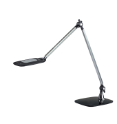 LED-Schreibtischlampe Jim, silber/schwarz, mit Standfuß, dimmbar