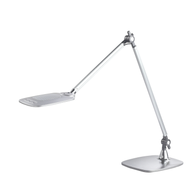 LED-Schreibtischlampe Jim, silber, mit Standfuß, dimmbar