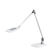 LED-Schreibtischlampe Jim, silber/weiß, mit Standfuß, dimmbar