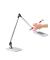 LED-Schreibtischlampe Jim, silber/weiß, mit Standfuß, dimmbar