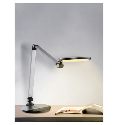 LED-Schreibtischlampe Chuck, weiß, mit Standfuß, dimmbar