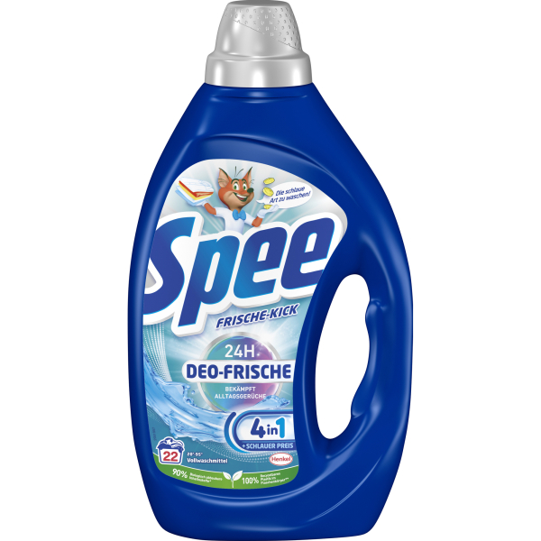 Spee Waschmittel S22FK Frischekick 4in1 Deo-Frische, Gel, 990ml, bis 22 Waschladungen 4015200033648 Spee 990 Milliliter