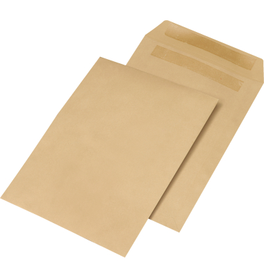 Versandtaschen 30005510, B4, ohne Fenster, nassklebend, 110g, braun