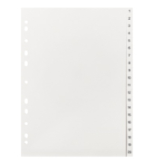 Kunststoffregister 219, 1 bis 20, A4, 0,12 mm, wei&szlig;