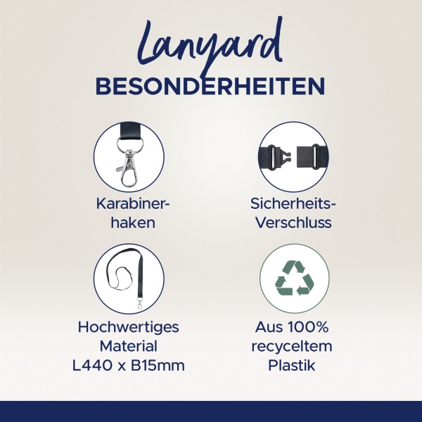 5014702138546 - Lanyard 4842N 15x440mm sw 10St 5014702138546 10 Stück