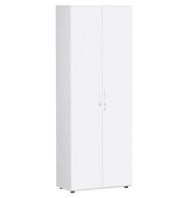 Aktenschrank Flex S-386128-WW, Holz abschließbar, 2 OH, 80 x 216 x 42 cm, weiß