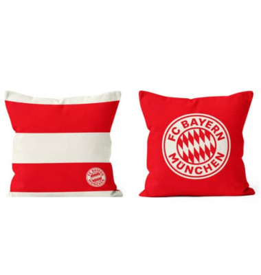 Kissen 40x40cm Logo Stripes rotweiß