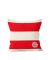 Kissen 40x40cm Logo Stripes rotweiß