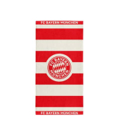 Strandtuch Logo Stripes rotweiß