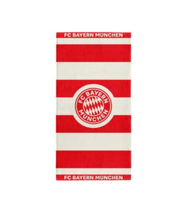 Strandtuch Logo Stripes rotweiß