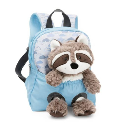 Rucksack mit Plüschtier Waschbär 25cm