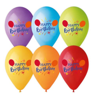 Luftballon 6St Happy Birthday