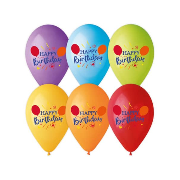 KARALOON Luftballon 6St Happy Birthday 4250554601925 KARALOON 6 Stück